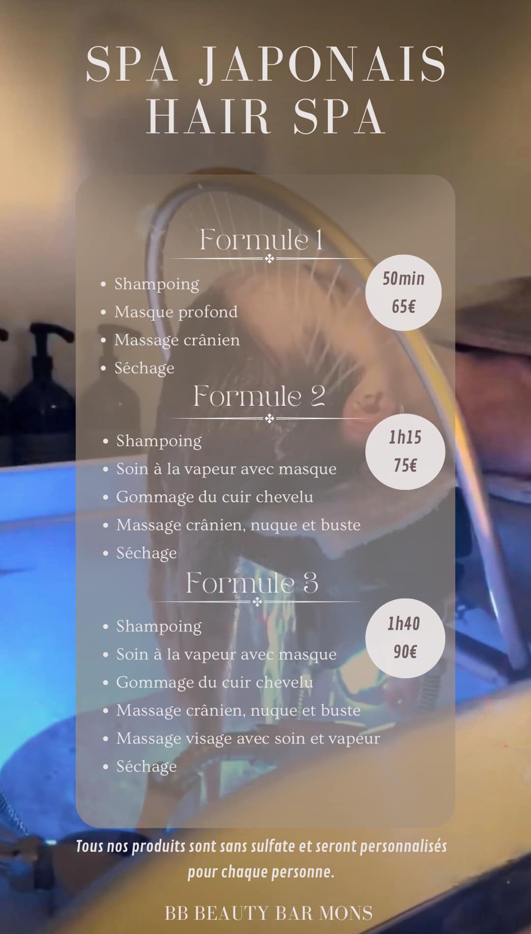 Tarifs hair spa japonais